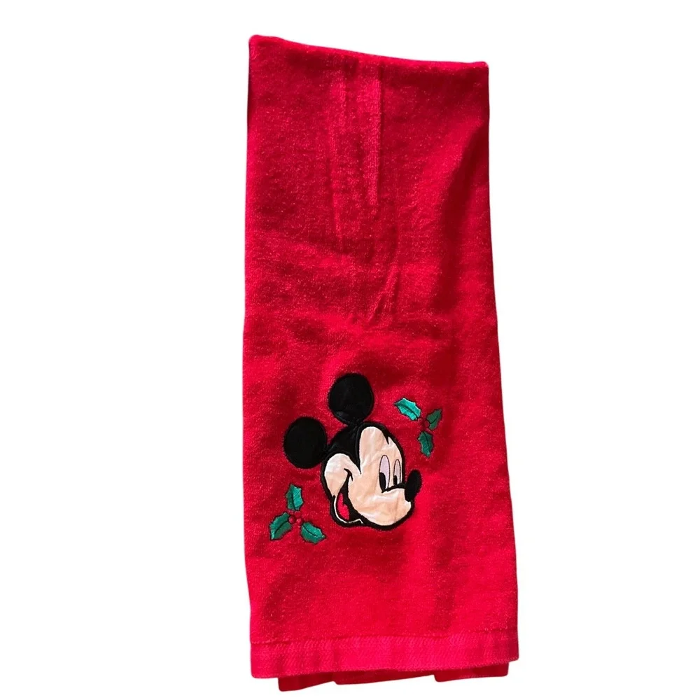 Vintage Disney Mickey Mouse Christmas Towel Set Red Saturday Knight Ltd 5 Piece